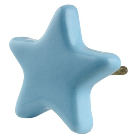 Solid Turquoise Star Ceramic Cabinet Knob